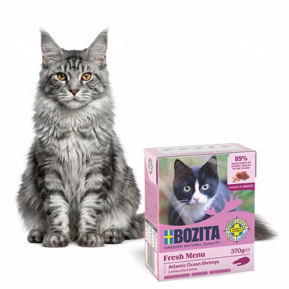 BOZITA dla kota kawałki w sosie z krewetkami 370g